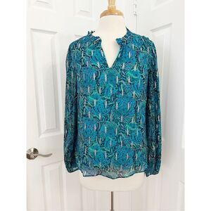Lilly Pulitzer Womens Navy Lil Catty Purrsonality Low Tide Giana‎ Top Size Small